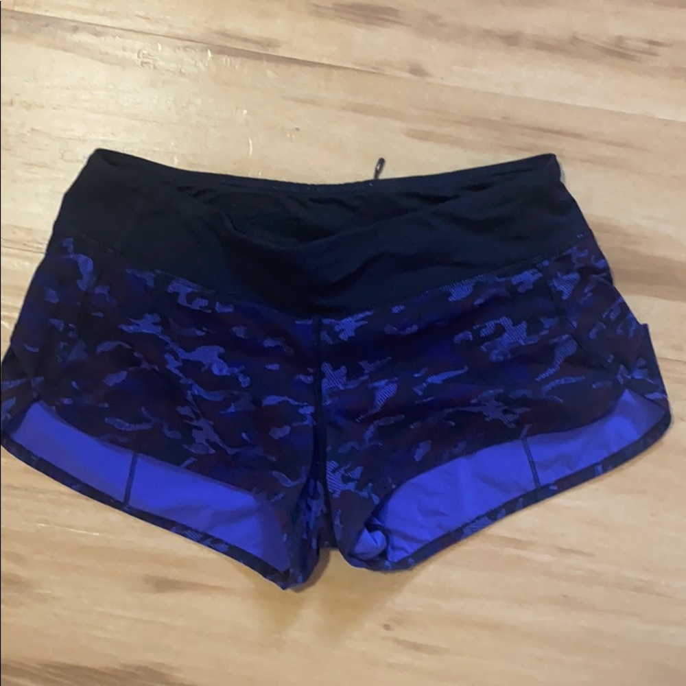 lululemon athletica Black and Purple Athletic Shorts